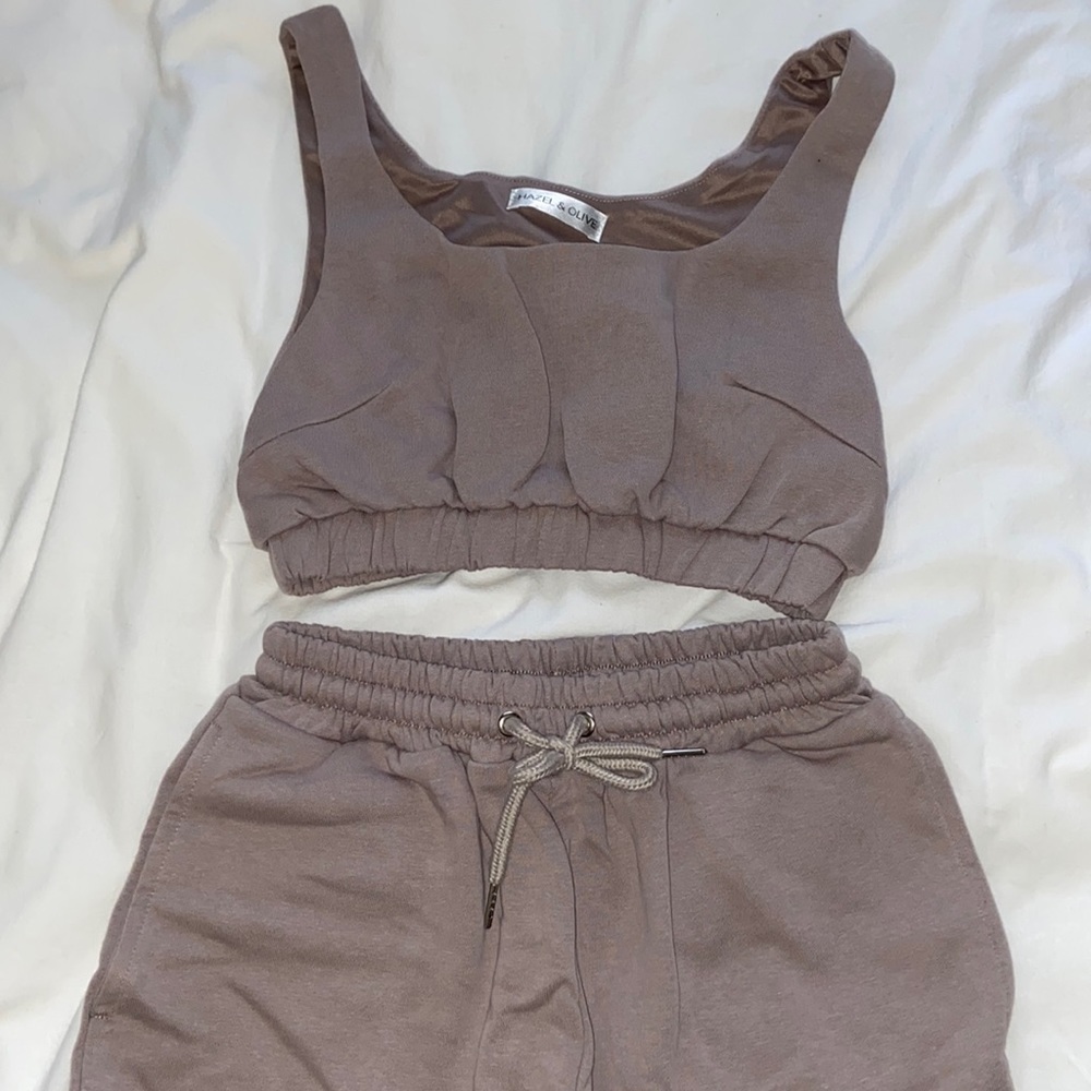 Matching shorts and cropped tank set